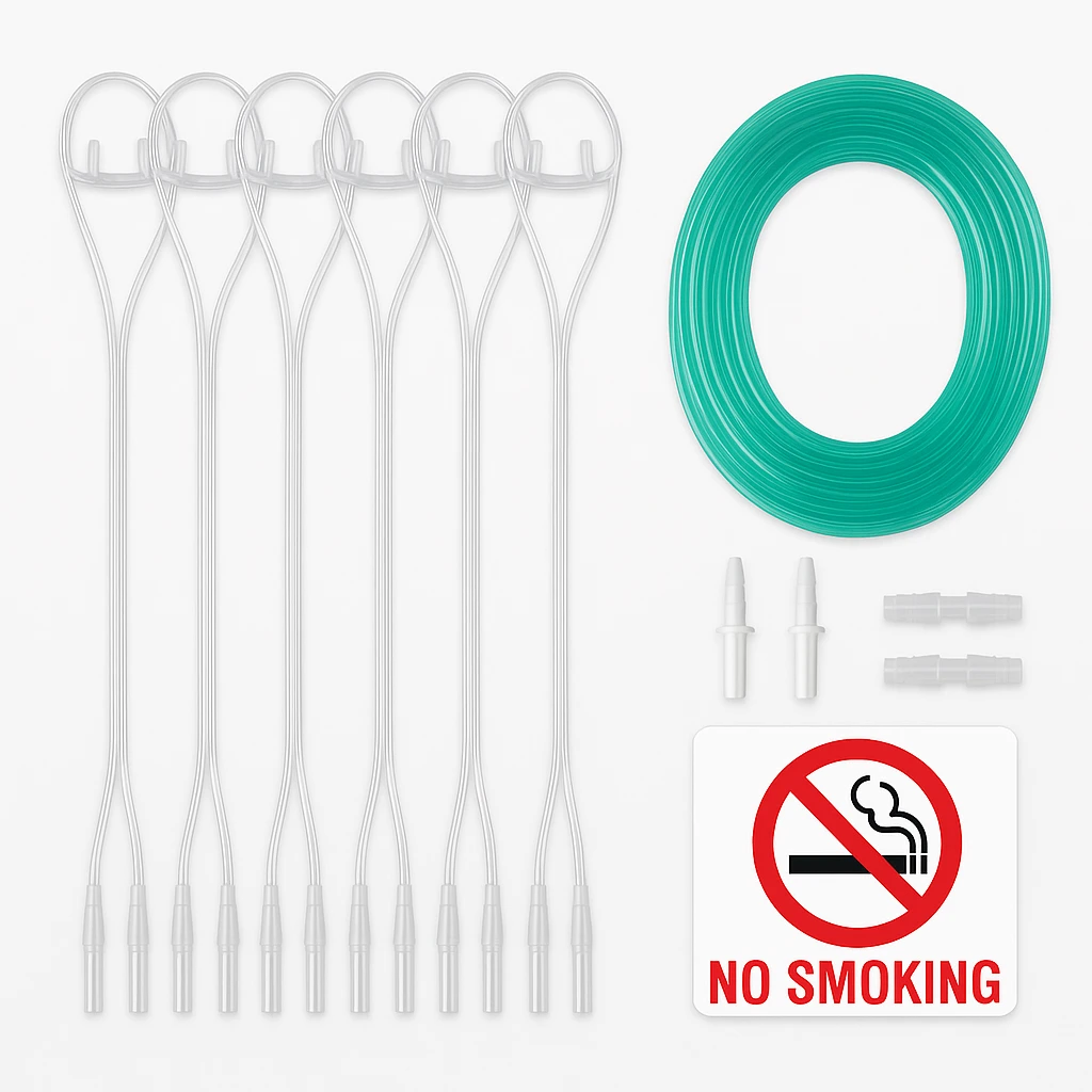 MTR-1532 Oxygen Supply Setup Kit with a 'No Smoking' sign